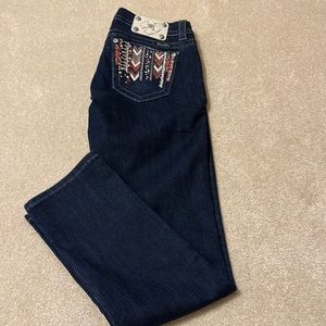 Miss Me Easy Skinny jeans size 28 X 31 gems and embroidery accents